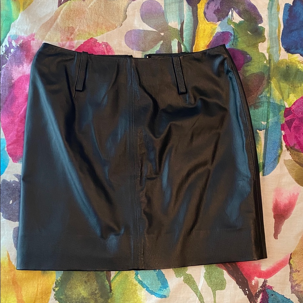 Vintage black leather skirt